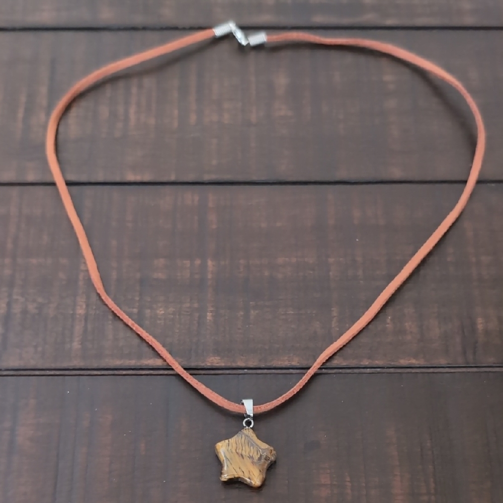 Tiger Eye Star Pendant Necklace